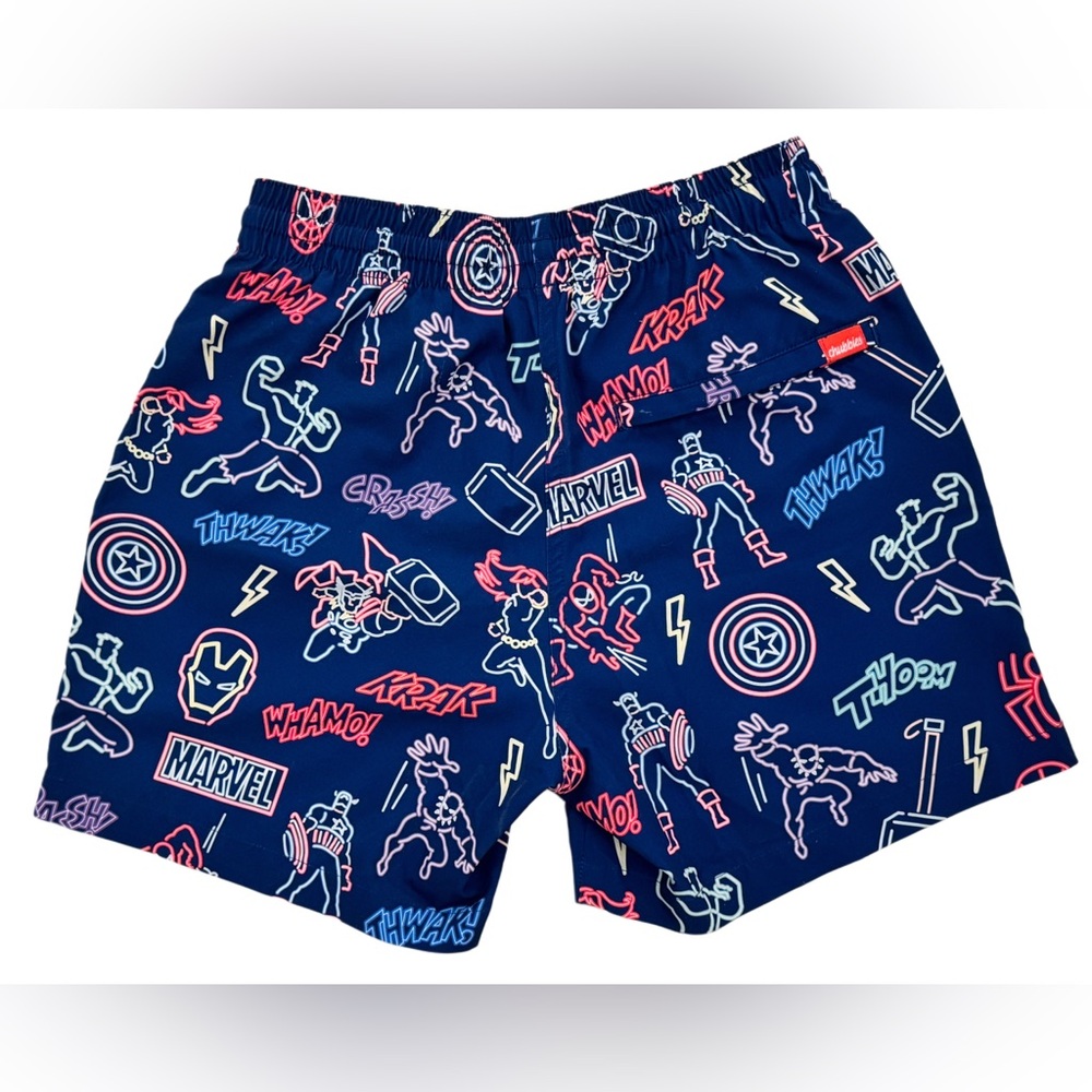 Hard to Find Chubbies Marvel Mens Large Neon Swim Trunks Limited Edition - Small - Picture 3 of 5